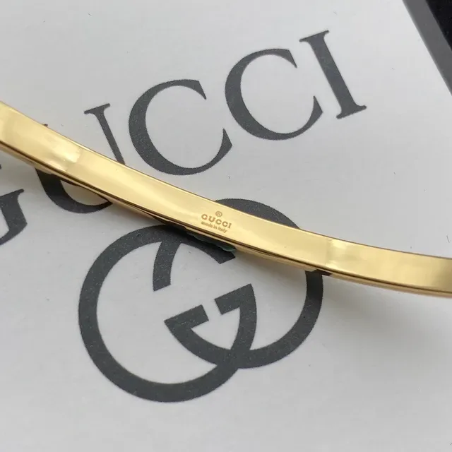 Gucci GG Marmont Pavé-Crystal Interlocking GG Open Cuff Bracelet 4