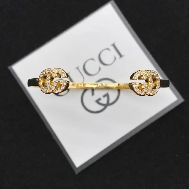 Gucci GG Marmont Pavé-Crystal Interlocking GG Open Cuff Bracelet 5