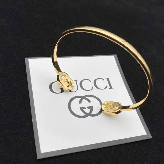 Gucci GG Marmont Pavé-Crystal Interlocking GG Open Cuff Bracelet 6