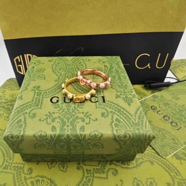 Gucci GG Marmont Pavé Stone Gold Ring 3