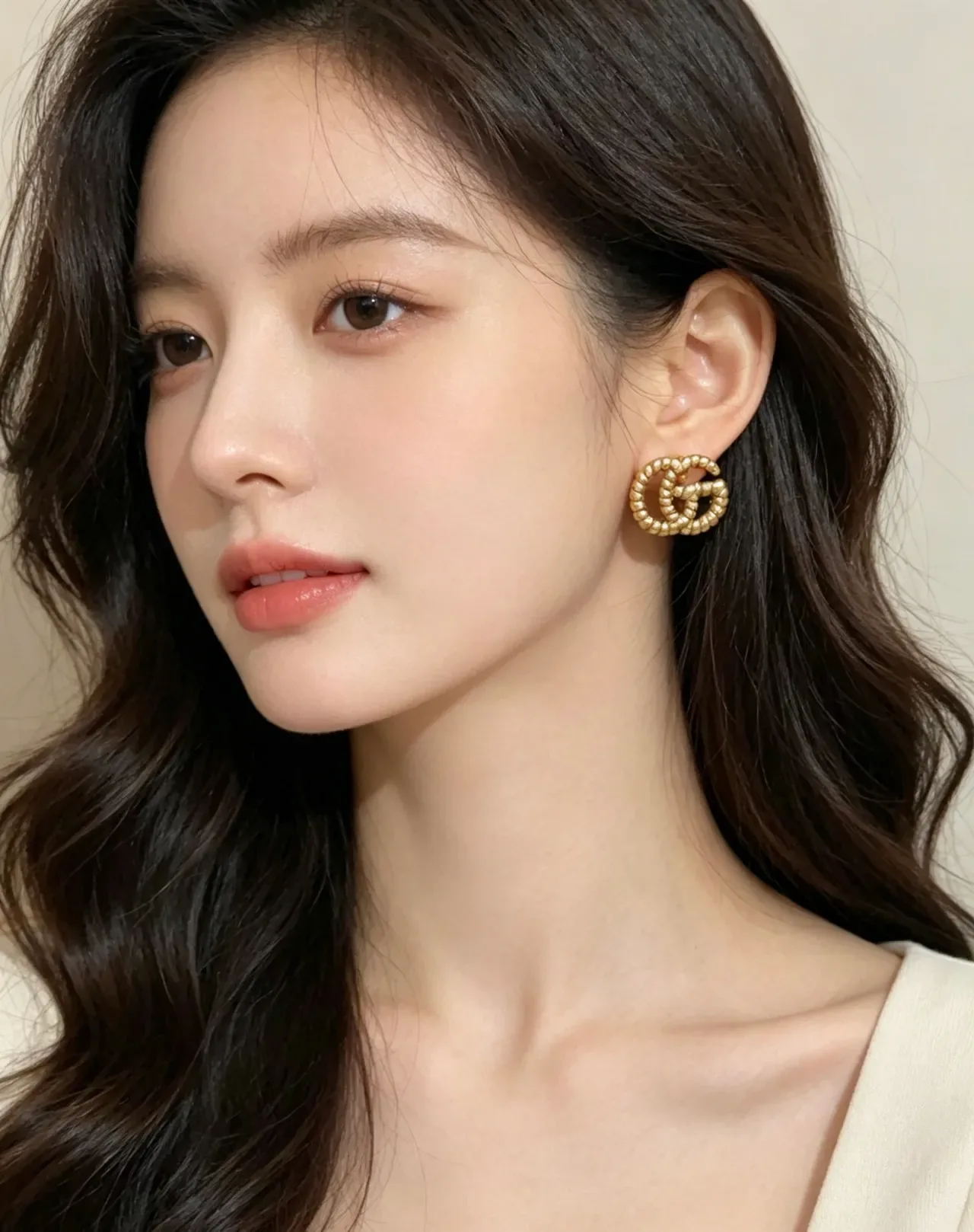 Gucci GG Marmont Rope-Textured Gold-Tone Interlocking Double G Stud Earrings 3