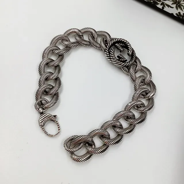 Gucci GG Marmont Twisted Rope-Link Silver Bracelet 2