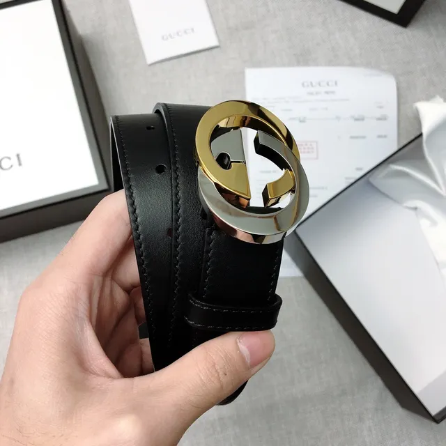 Gucci GG Marmont Two-Tone Double G Leather Belt 3