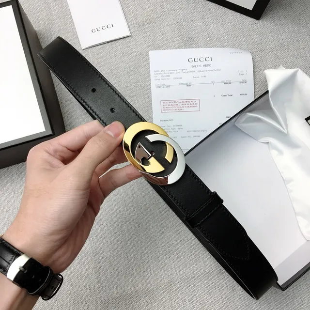Gucci GG Marmont Two-Tone Double G Leather Belt 5
