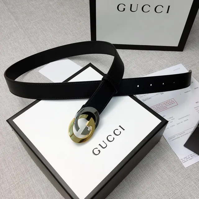 Gucci GG Marmont Two-Tone Double G Leather Belt 9