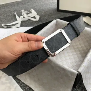 Gucci GG Marmont Woven Monogram কালো চামড়ার বেল্ট