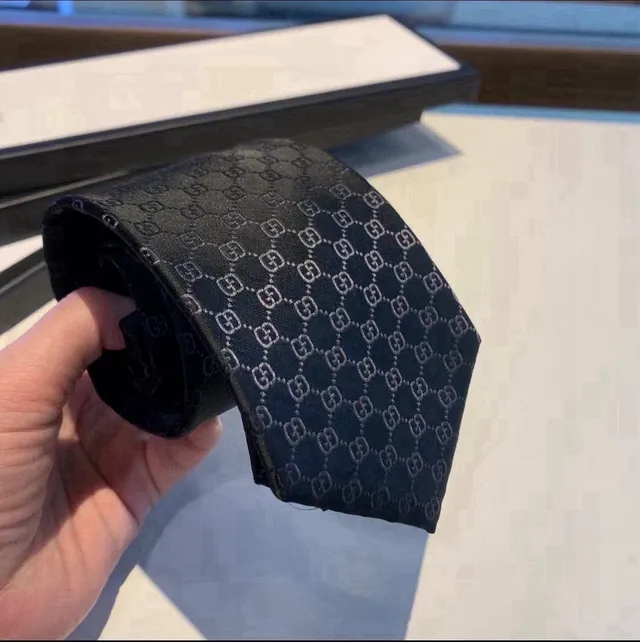 Gucci GG Monogram Black Necktie 4
