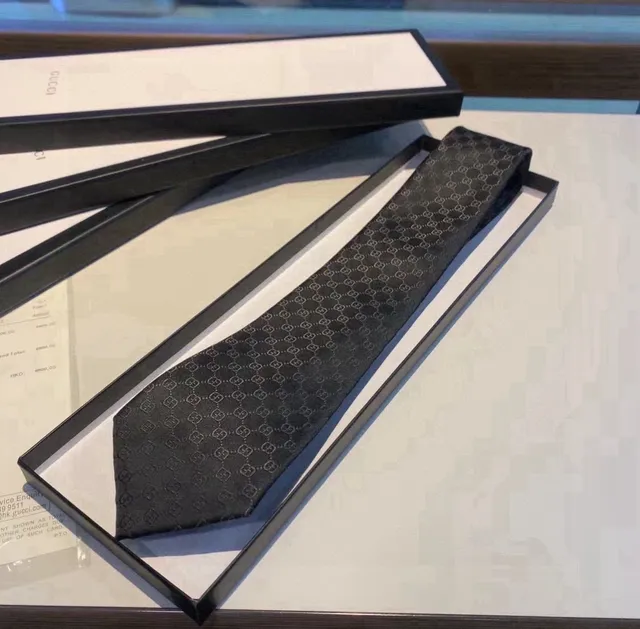 Gucci GG Monogram Black Necktie 5