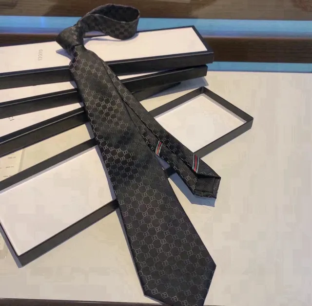 Gucci GG Monogram Black Necktie 9