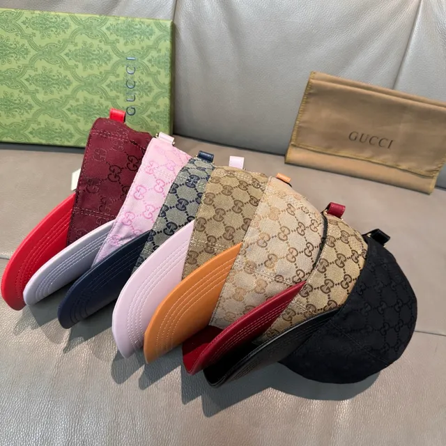 Gucci GG Monogram Canvas and Orange Leather Baseball Cap 2