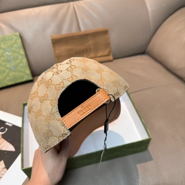 Gucci GG Monogram Canvas and Orange Leather Baseball Cap 3