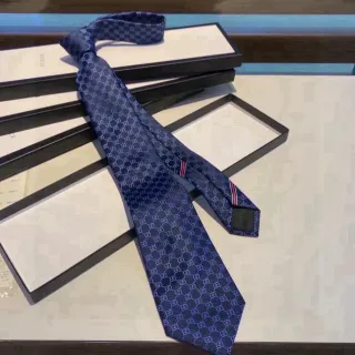 Gucci GG Monogram Navy Blue Necktie