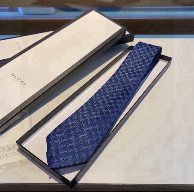 Gucci GG Monogram Navy Blue Necktie 5