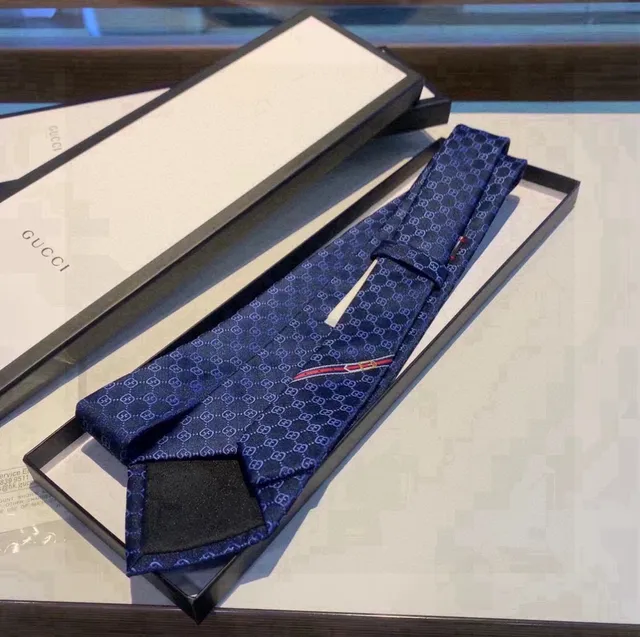 Gucci GG Monogram Navy Blue Necktie 6