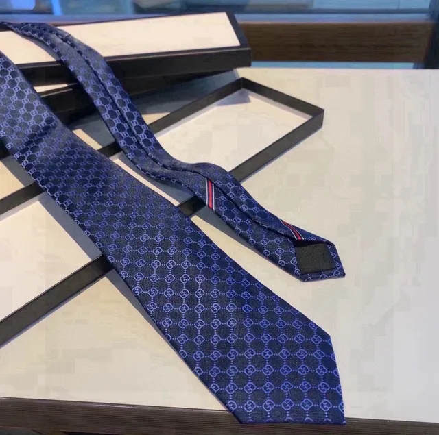 Gucci GG Monogram Navy Blue Necktie 7