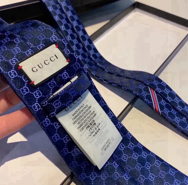 Gucci GG Monogram Navy Blue Necktie 8
