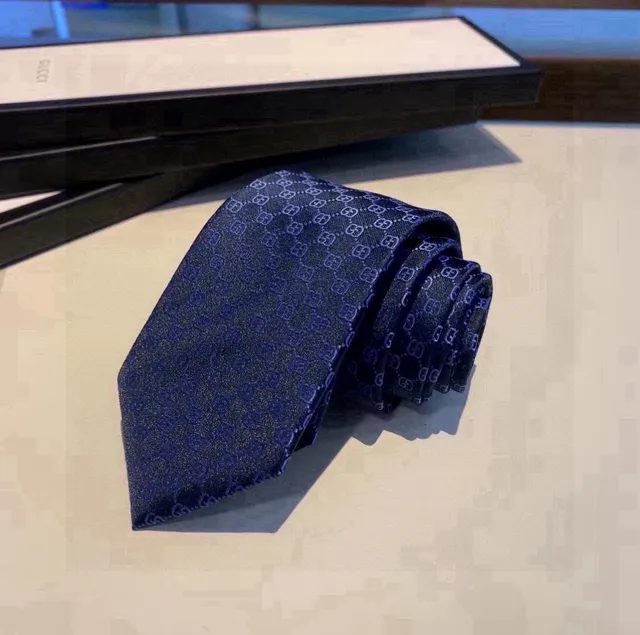 Gucci GG Monogram Navy Blue Necktie 9