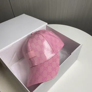 Gucci GG Monogram Pink Coated Baseball Cap
