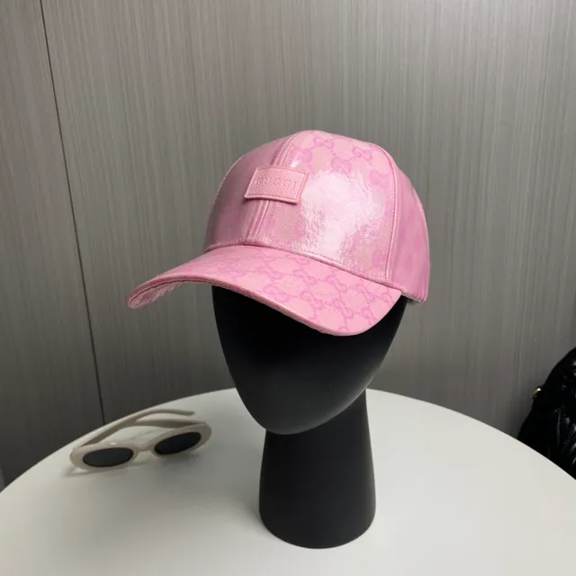 Gucci GG Monogram Pink Coated Baseball Cap 2