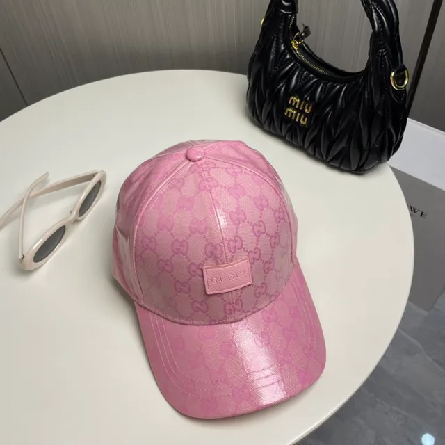 Gucci GG Monogram Pink Coated Baseball Cap 6