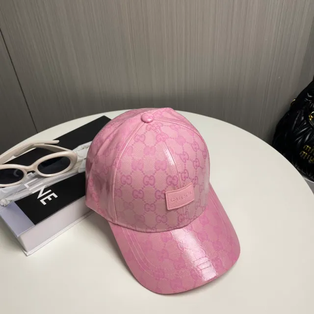 Gucci GG Monogram Pink Coated Baseball Cap 8