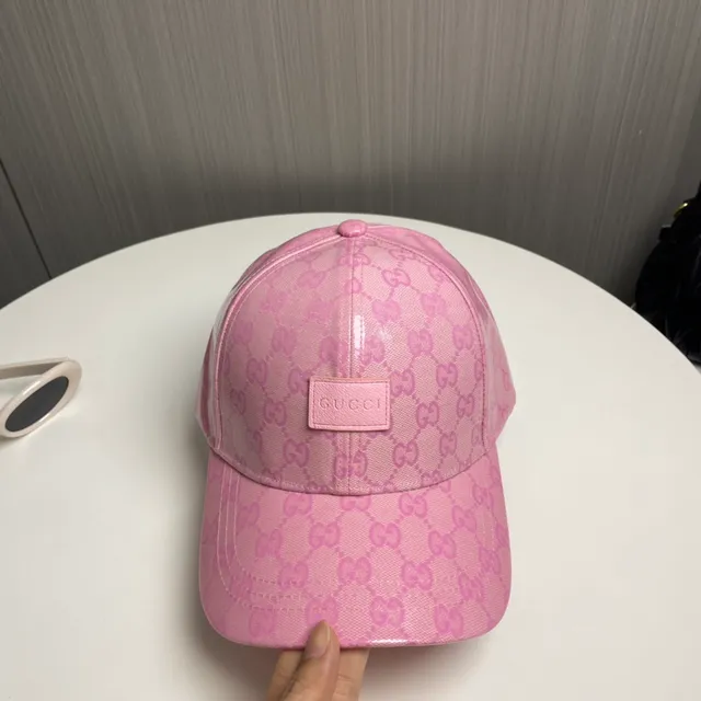 Gucci GG Monogram Pink Coated Baseball Cap 9