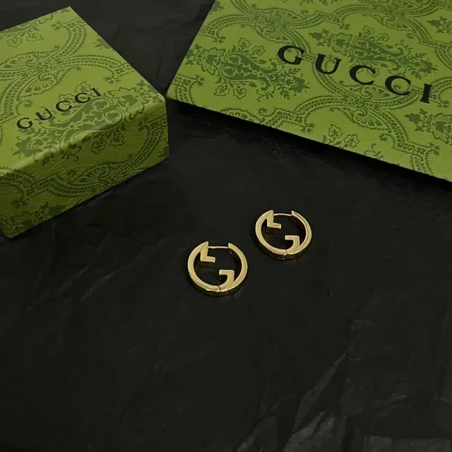 Gucci Gold Interlocking G Logo Earrings 3