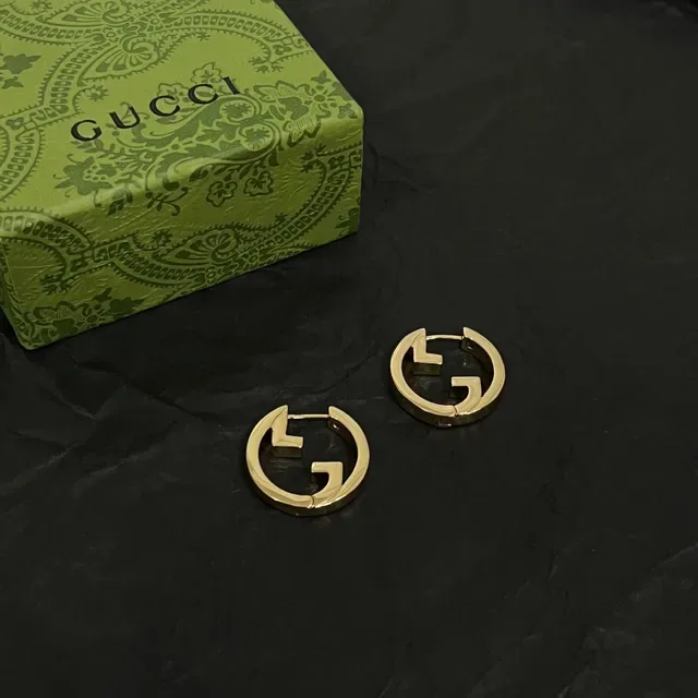 Gucci Gold Interlocking G Logo Earrings 4