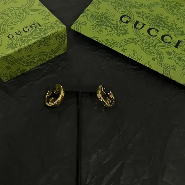 Gucci Gold Interlocking G Logo Earrings 5