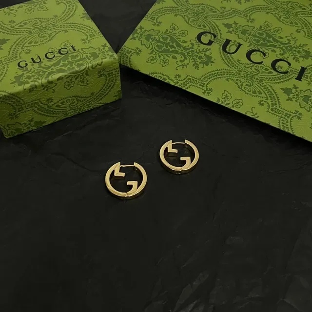 Gucci Gold Interlocking G Logo Earrings 6