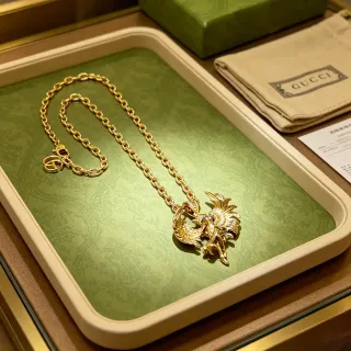 Gucci Gold-Tone Avian Pendant Necklace