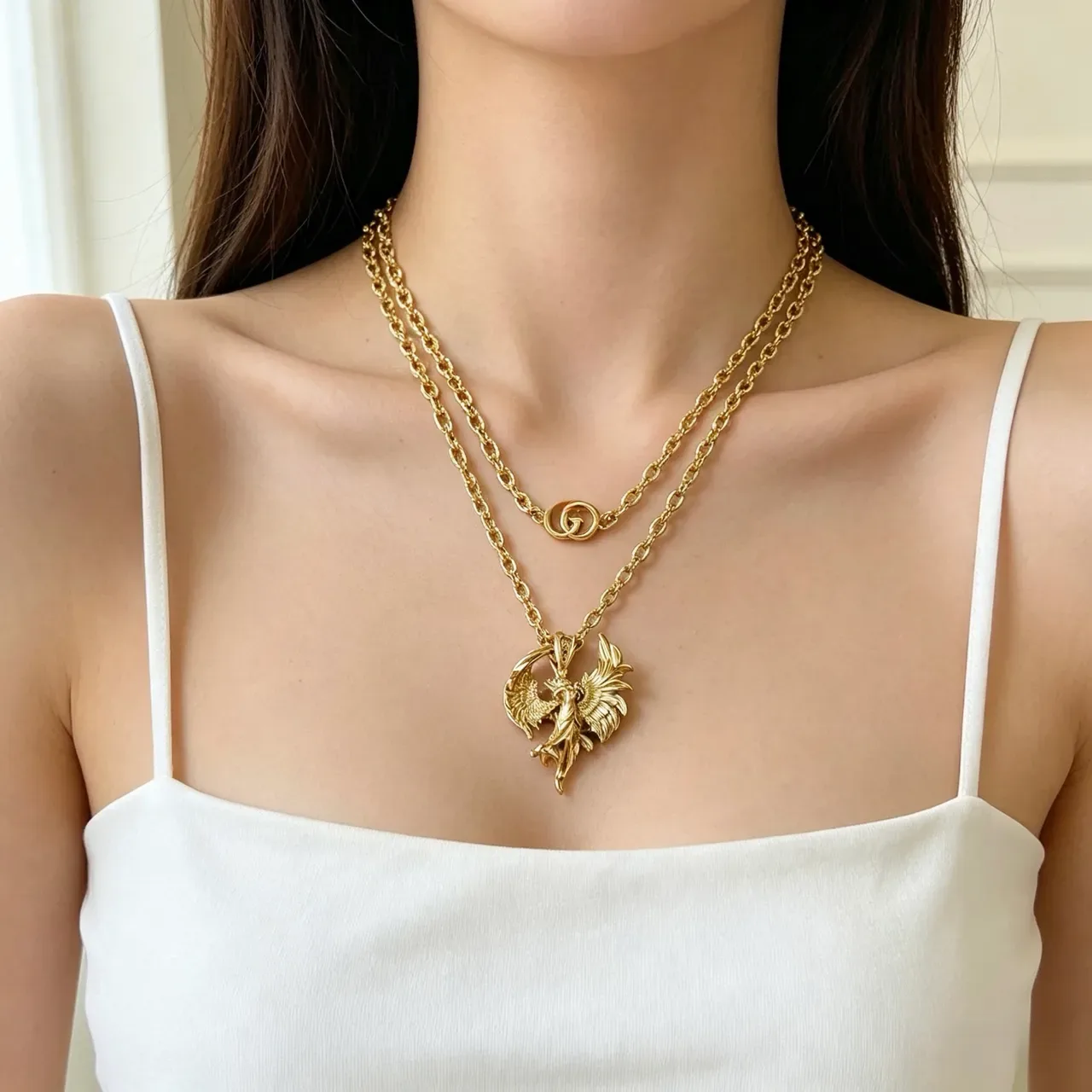 Gucci Gold-Tone Avian Pendant Necklace 4