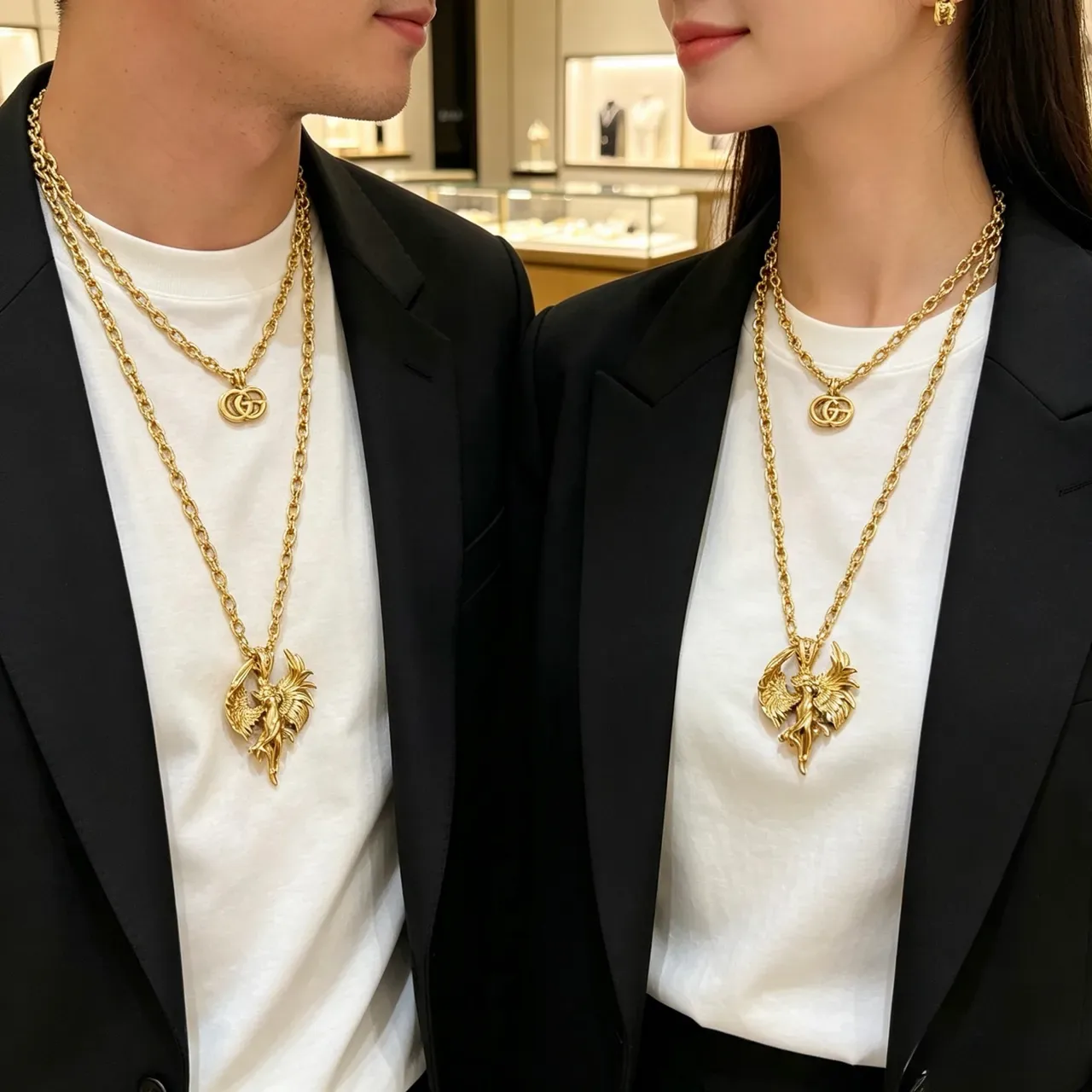 Gucci Gold-Tone Avian Pendant Necklace 6