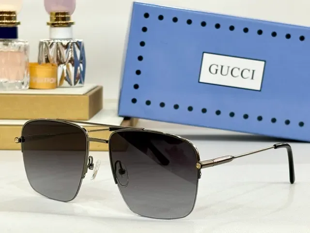 Gucci 金色调矩形飞行员光学眼镜 6
