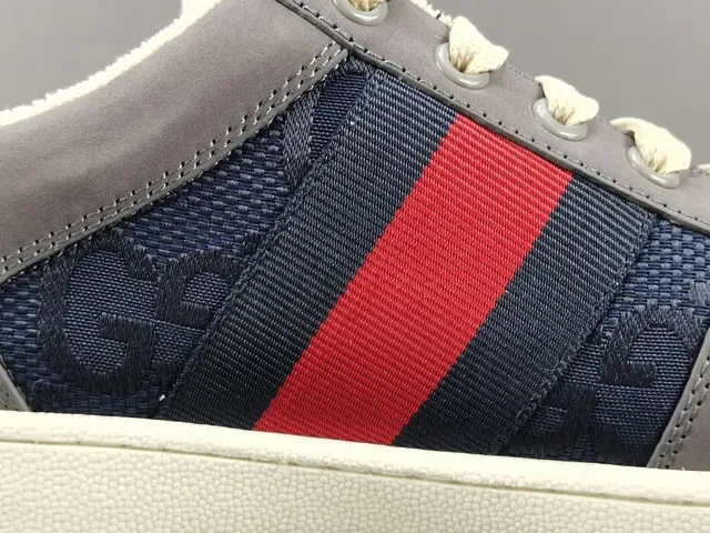 Gucci sneakers lifestyle gris marine low-top matériaux mixtes 6