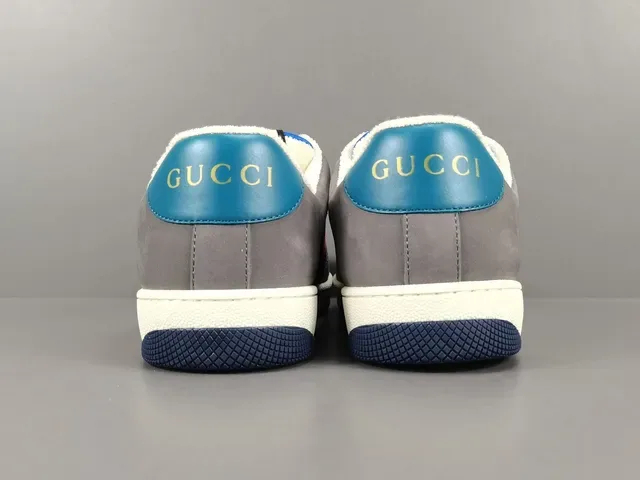 Gucci sneakers lifestyle gris marine low-top matériaux mixtes 17