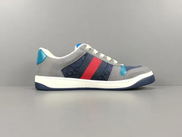 Gucci sneakers lifestyle gris marine low-top matériaux mixtes 18