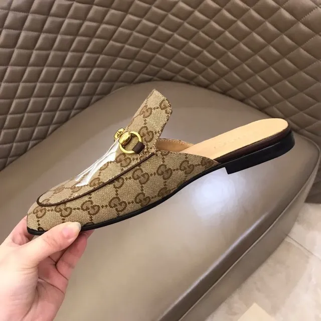 Gucci Horsebit 1955 Beige Marron GG Monogram Canvas Hardware Loafer 6