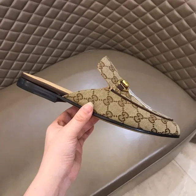 Gucci Horsebit 1955 Beige Marron GG Monogram Canvas Hardware Loafer 8