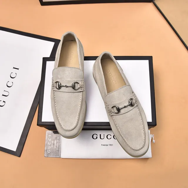 Gucci Horsebit 1955 Beige Suede Loafers 2