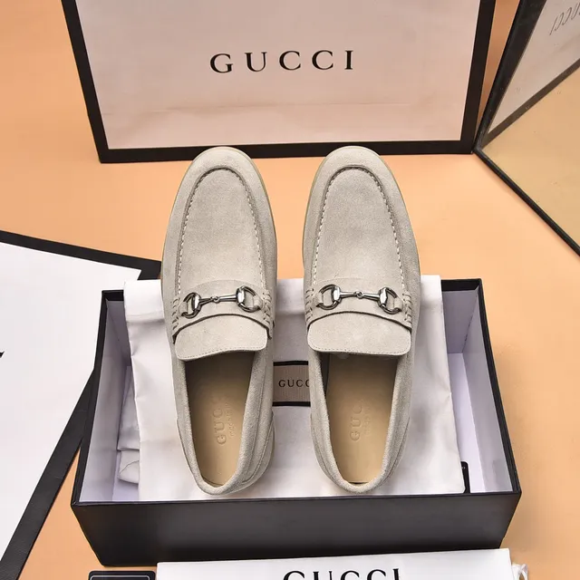 Gucci Horsebit 1955 Beige Suede Loafers 3