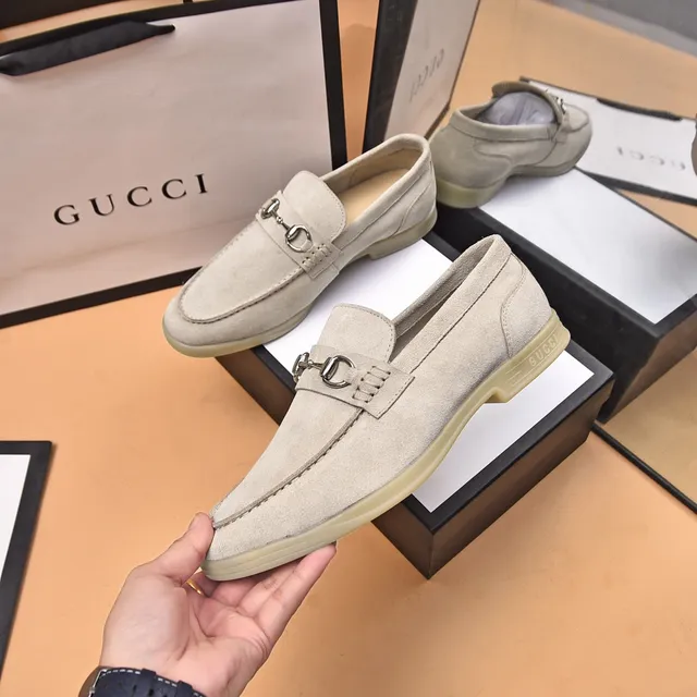 Gucci Horsebit 1955 Beige Suede Loafers 5