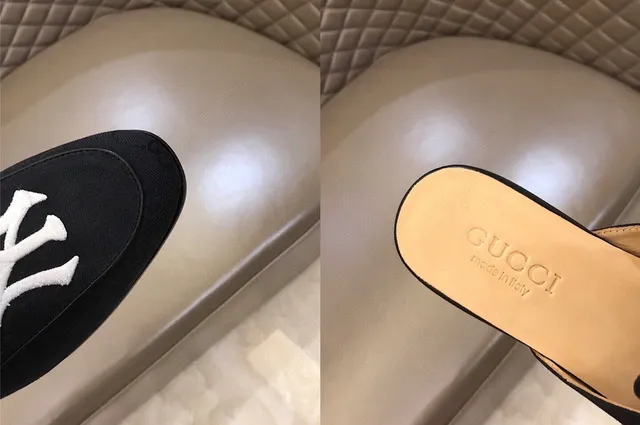 Gucci Horsebit 1955 Black Canvas NY Yankees Loafer 2