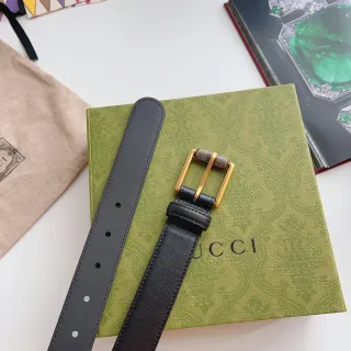Gucci Horsebit 1955 Black Gold Smooth Rectangular Buckle Leather Belt