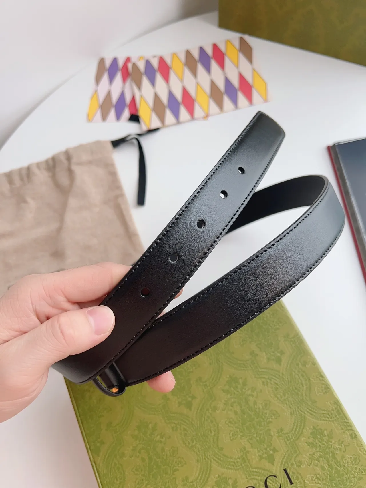 Gucci Horsebit 1955 Black Gold Smooth Rectangular Buckle Leather Belt 2
