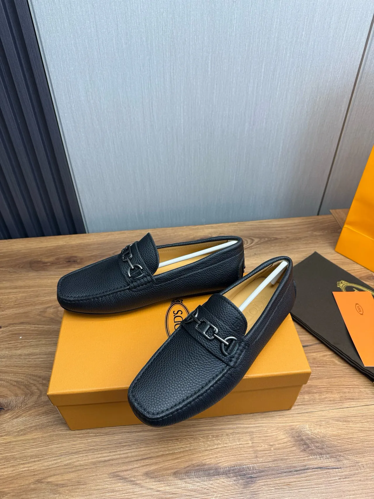 Gucci Horsebit 1955 Moccasin en cuir noir texturé 3