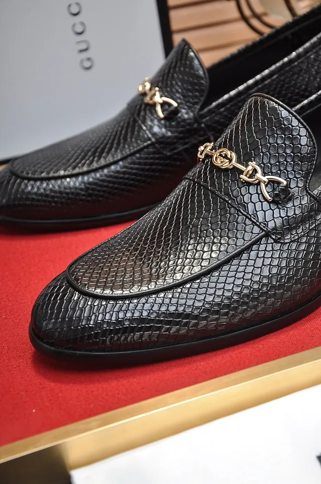 Gucci Horsebit 1955 Black Snake-Embossed Leather Loafers 2