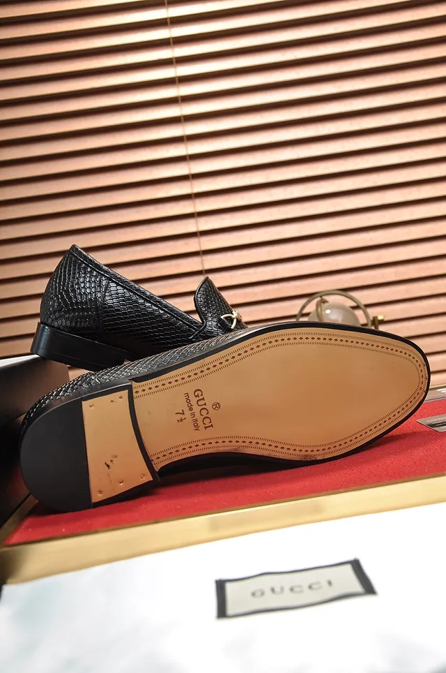Gucci Horsebit 1955 Black Snake-Embossed Leather Loafers 3