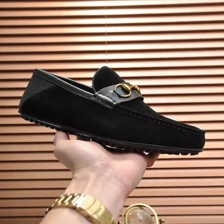 Gucci Horsebit 1955 黑色麂皮乐福鞋