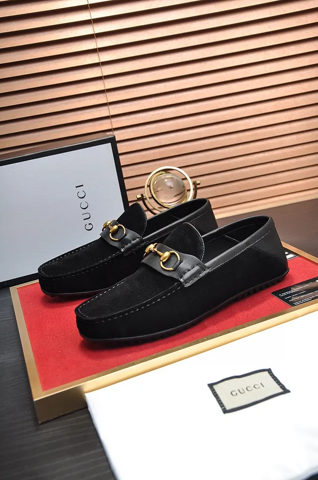 Gucci Horsebit 1955 Black Suede Loafer 6